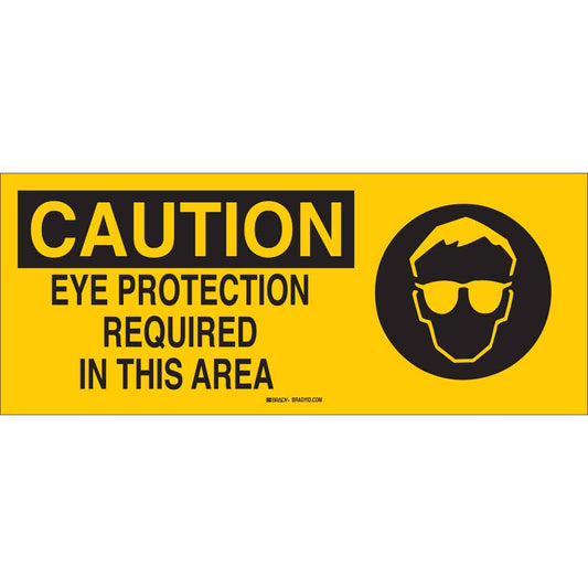 B120,7X17,BLK/YEL,EYE PROTECTION REQUIRE