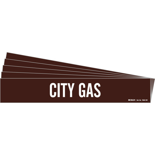 CITY GAS Pipe Marker Sty 1HV WT on BN PK