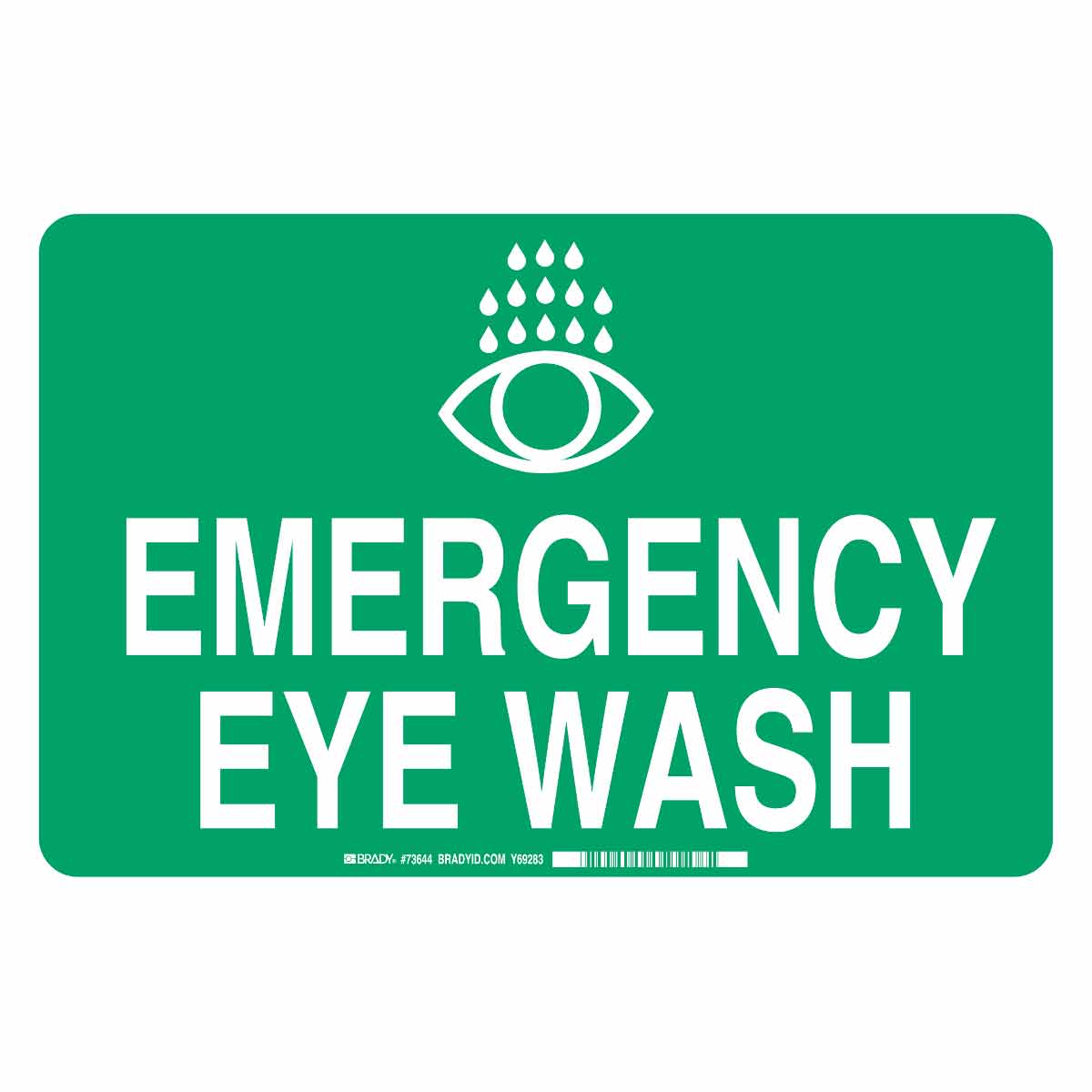 B120,10X14,WHT/GRN,EMERGENCY EYE WASH