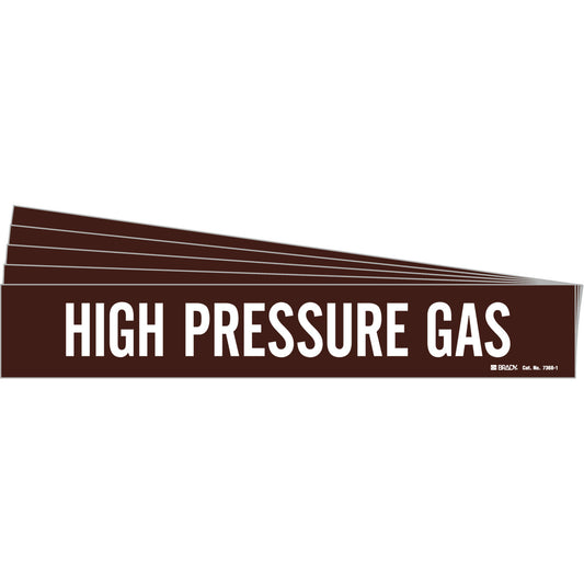 HIGH PRESSURE GAS Pipe Marker WT/BN PK