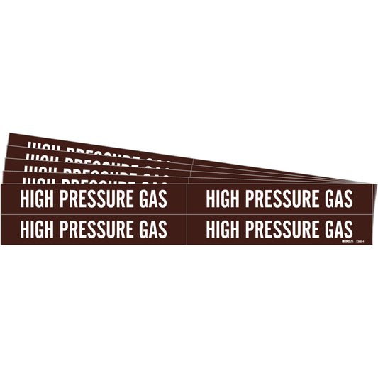 HIGH PRESSURE GAS Pipe Marker 4 WT/BN PK