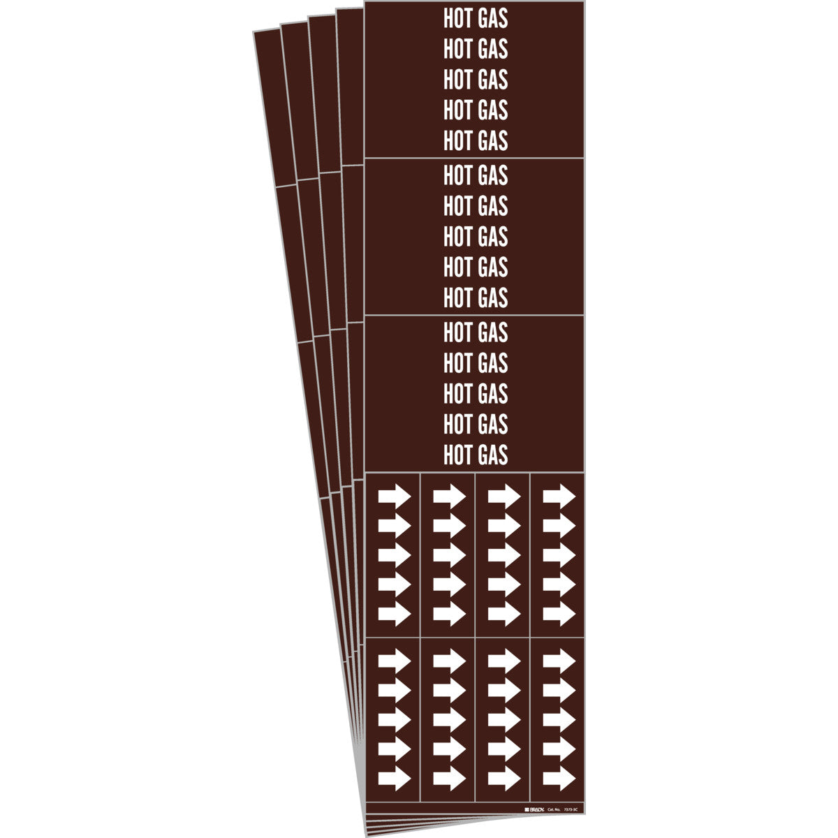 HOT GAS Pipe Marker Style 3C WT on BN PK