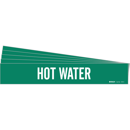 Hot Water Pipe Marker Sty 1 WT on GN PK