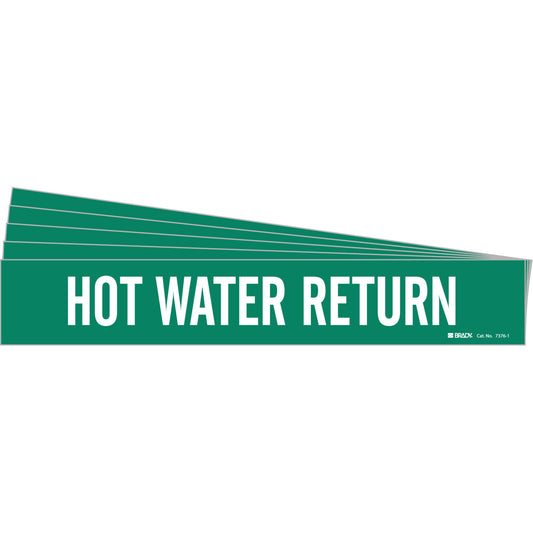 Hot Water Return Pipe Marker WT/GN PK