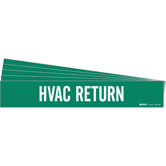 HVAC RETURN Pipe Marker 1HV WT on GN PK