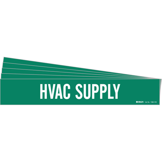 HVAC SUPPLY Pipe Marker 1HV WT on GN PK