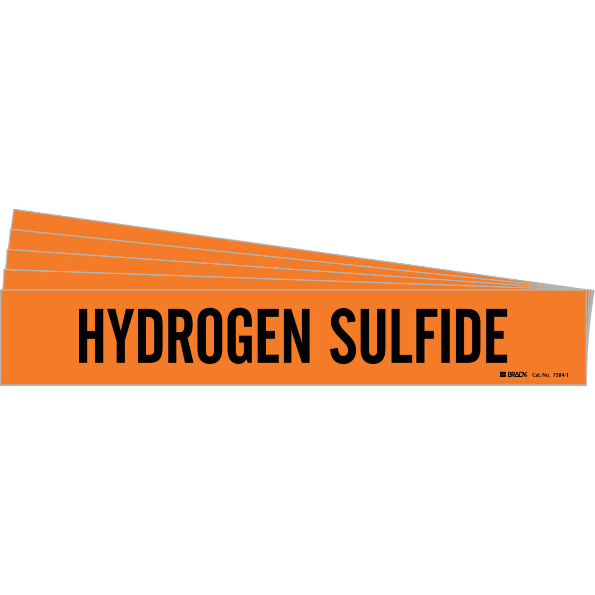 HYDROGEN SULFIDE Pipe Marker BK/OR PK