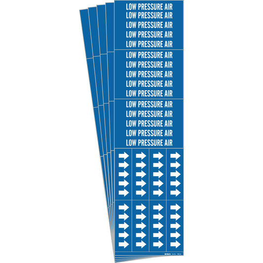 LOW PRESSURE AIR Pipe Marker 3C WT/BL PK