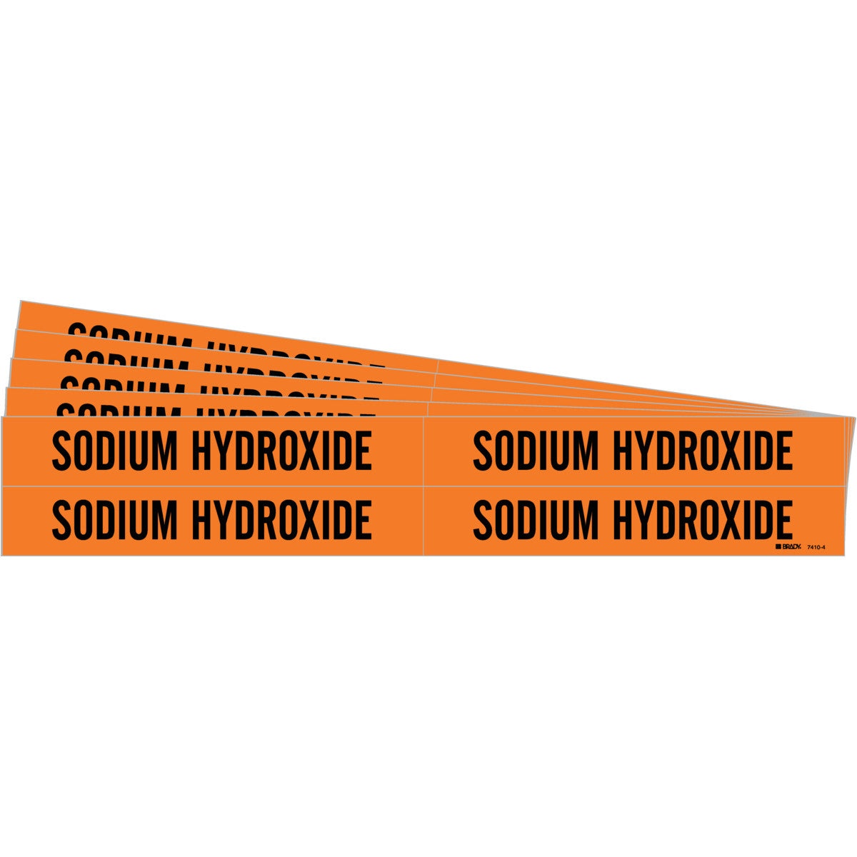 SODIUM HYDROXIDE Pipe Marker 4 BK/OR PK