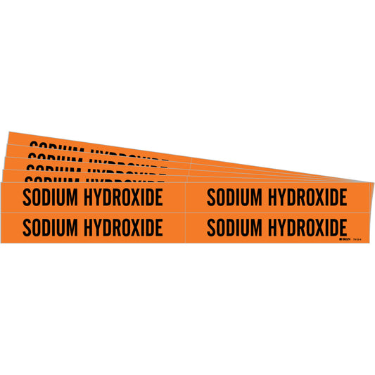 SODIUM HYDROXIDE Pipe Marker 4 BK/OR PK