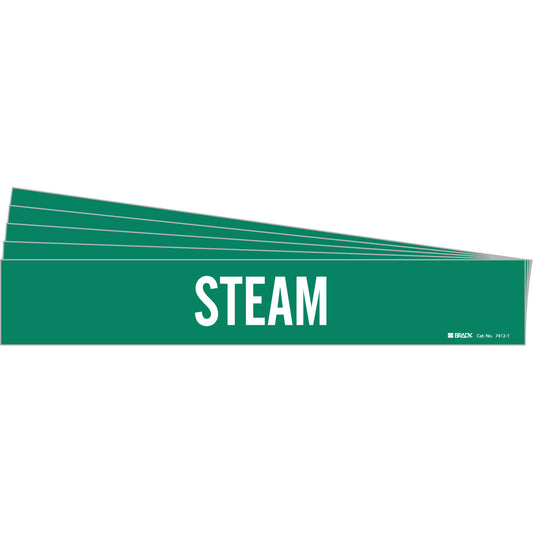 Steam Pipe Marker Style 1 WT on GN PK