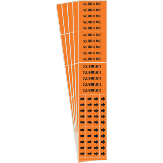 SULFURIC ACID Pipe Marker 3C BK on OR PK