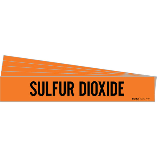 SULFUR DIOXIDE Pipe Marker 1 BK on OR PK