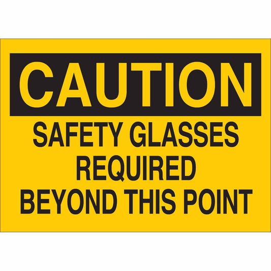 B120,14X20,BLK/YEL,CAUTION SAFETY GLASSE