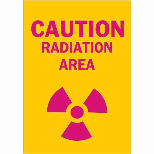 B120,10X7,MAG/YEL,CAUTION RADIATION AREA