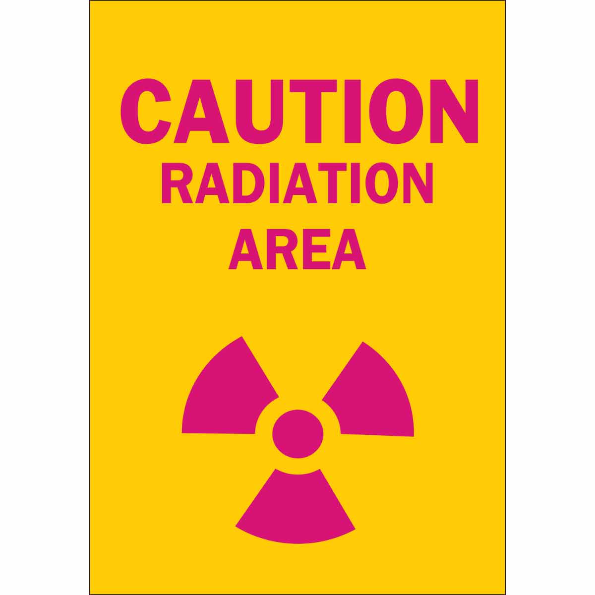 B120,14X10,MAG/YEL,CAUTION RADIATION ARE