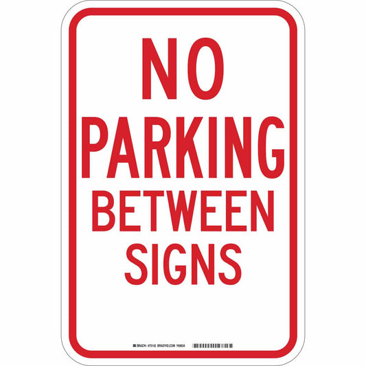 B120,18X12,RED/WHT,NO PARKING BETWEEN