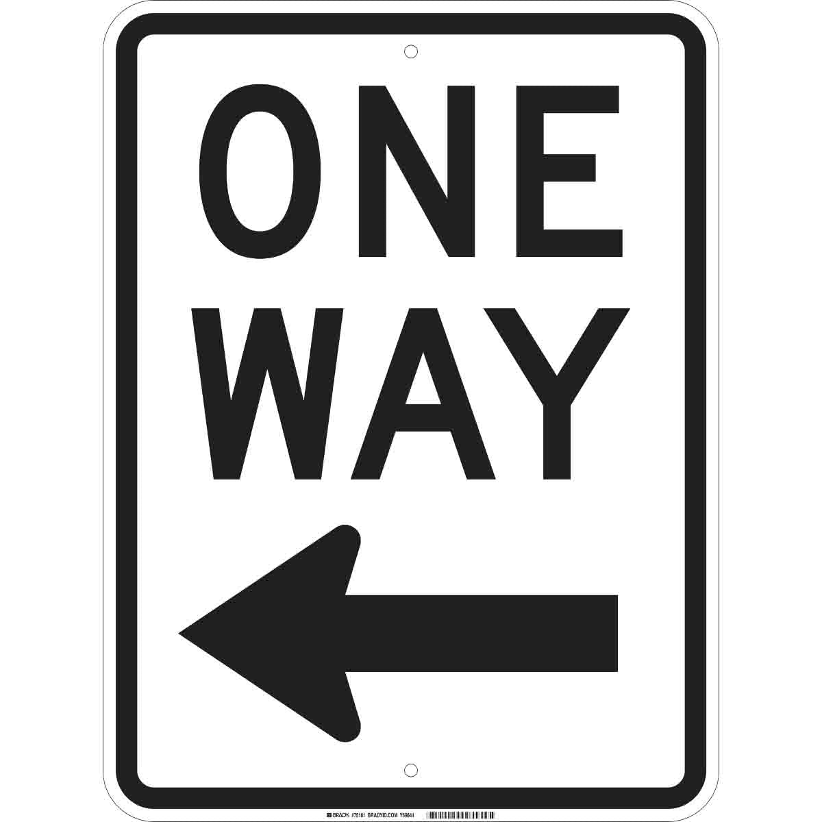 24X18 BLK/WHT TRAFFIC ONE WAY(ARROW) HIP