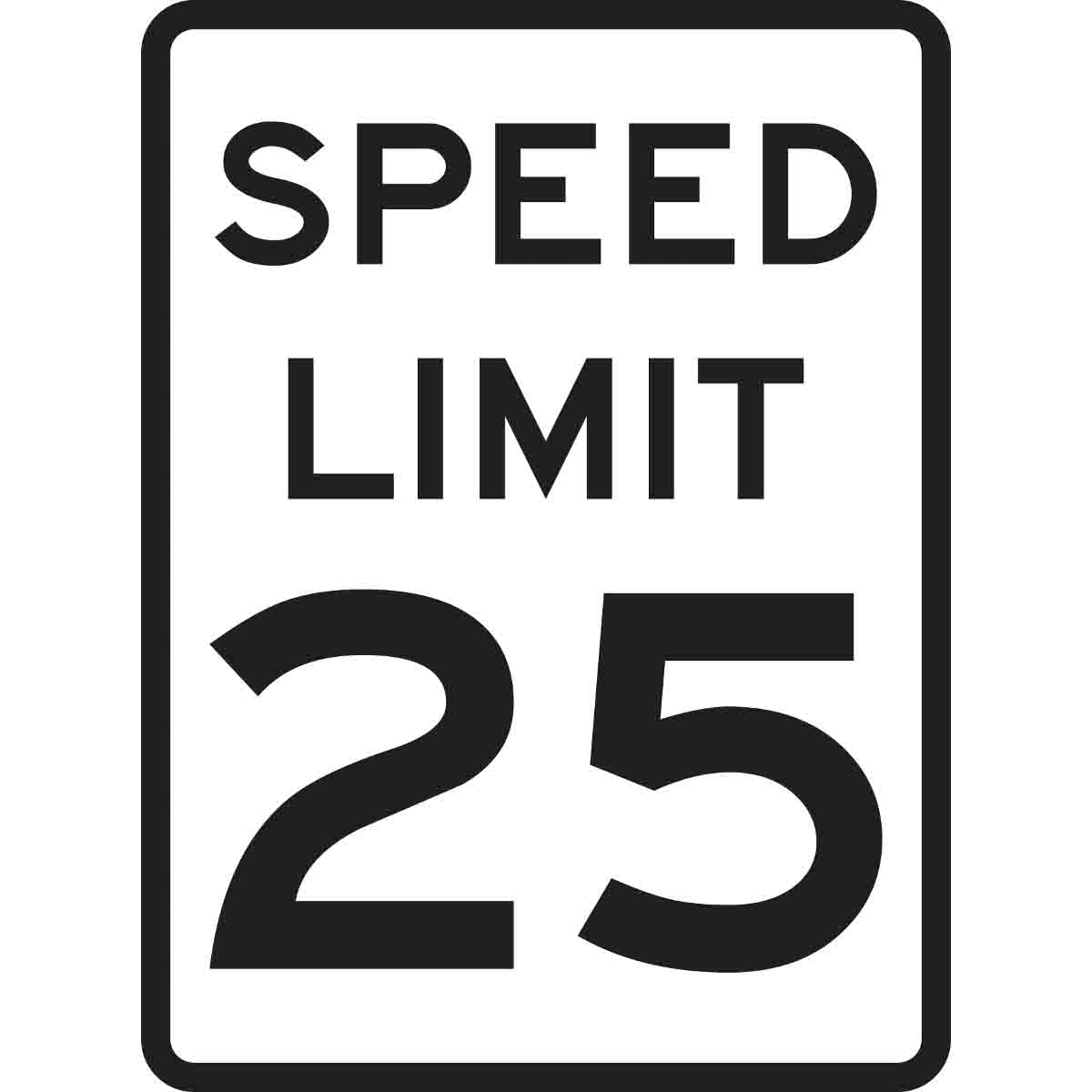 24X18 BLK/WHT TRAFFIC SPEED 25 HIP