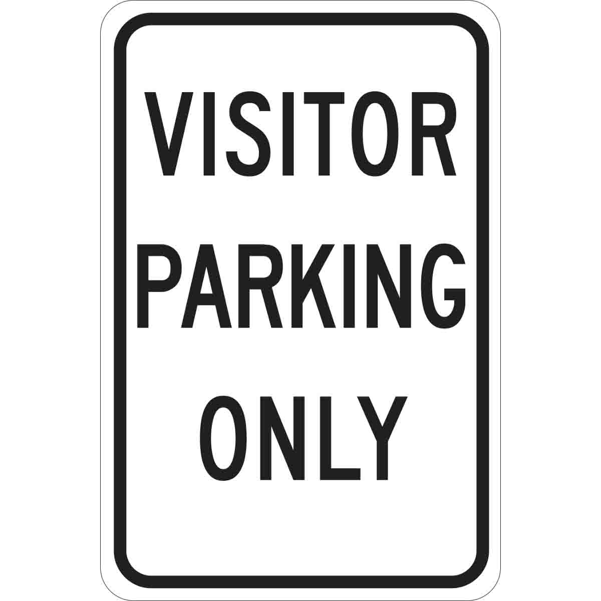 B120,18X12,BLK/WHT,VISITOR PARKING