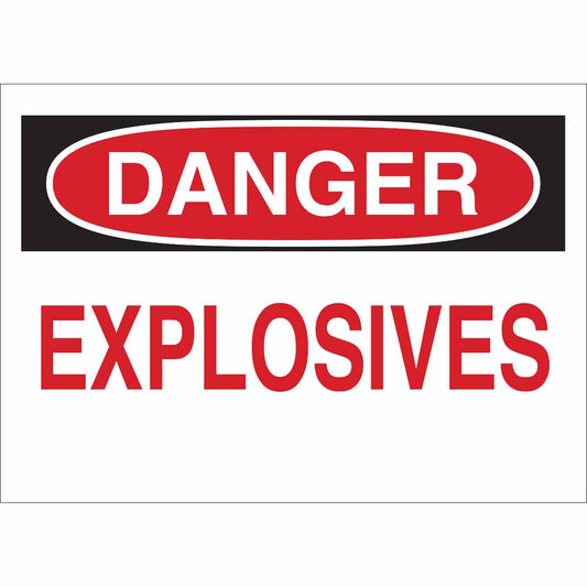 B120,10X14,RED,BLK/WHT,DANGER EXPLOSIVES