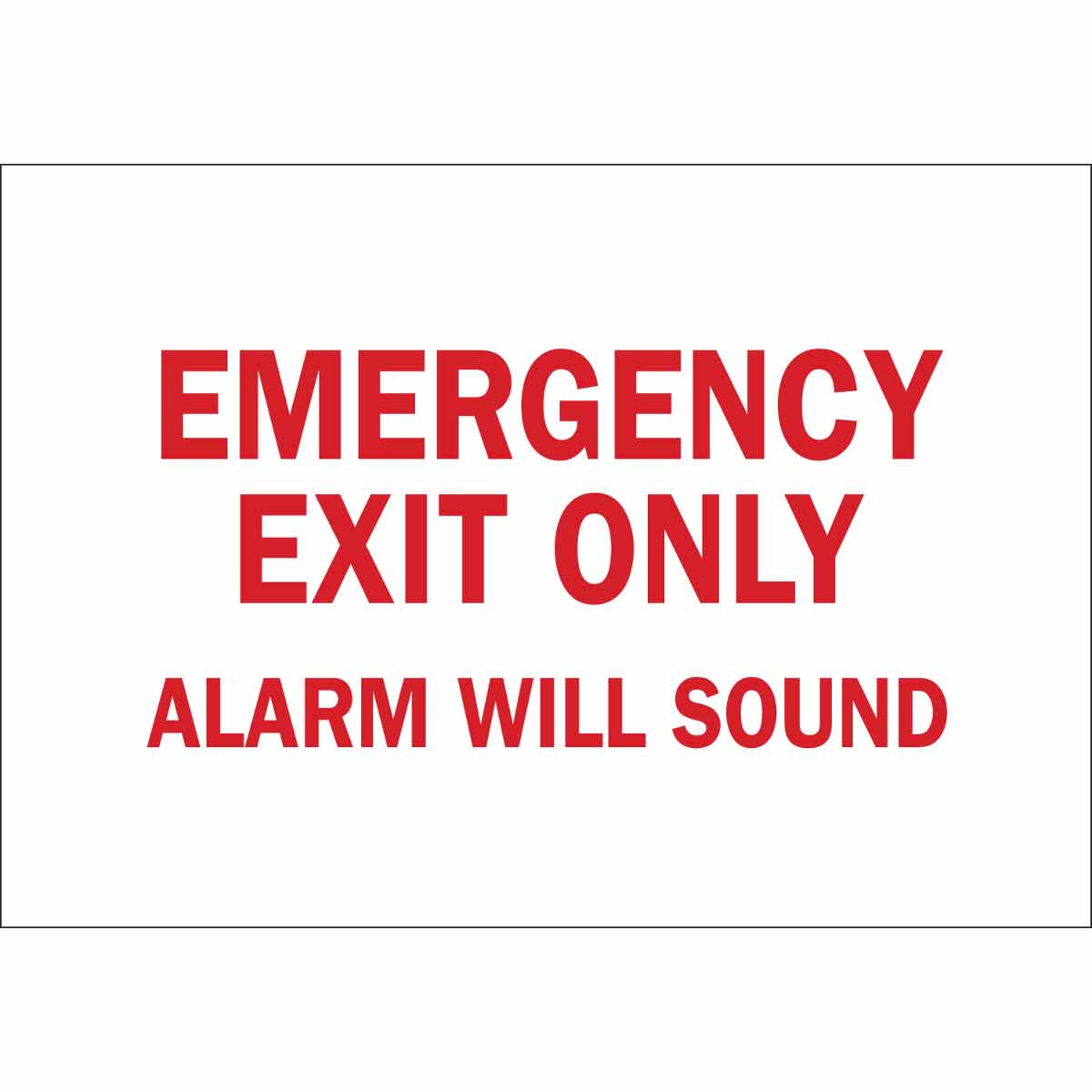 B555 10X14 RED/WHT EMERGENCY EXIT ONLY