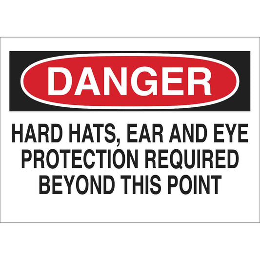 B401 10X14 RED/BLK/WHT DANGER HARD HATS