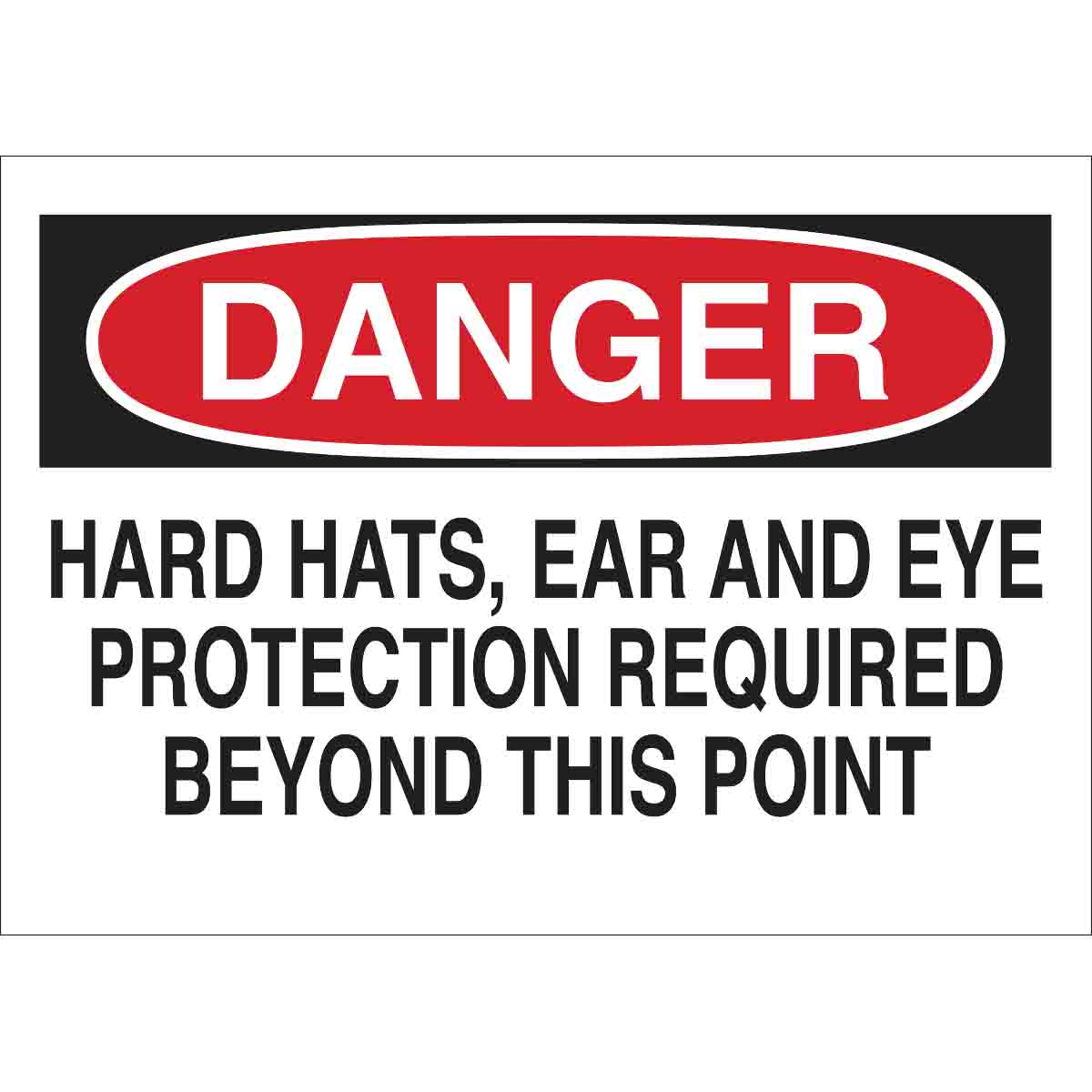 B555 10X14 RED/BLK/WHT DANGER HARD HATS