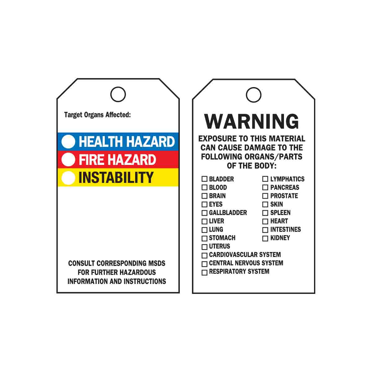 TAG B851,5.75X3 HMIG WARN FLAP,25/PAC