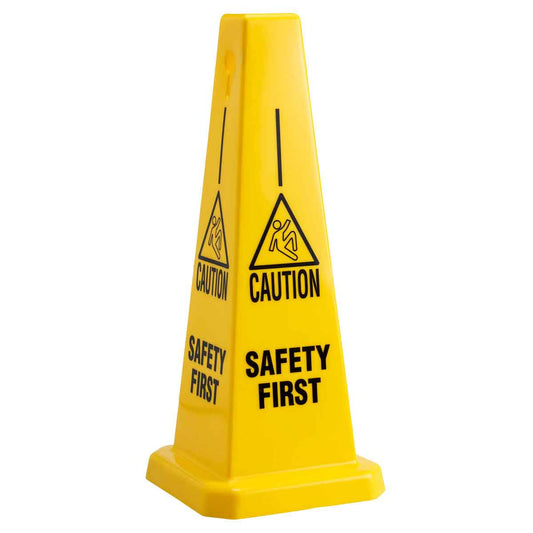 CONE-4SIDE-25H-YL/BK-SAFETY FIRST