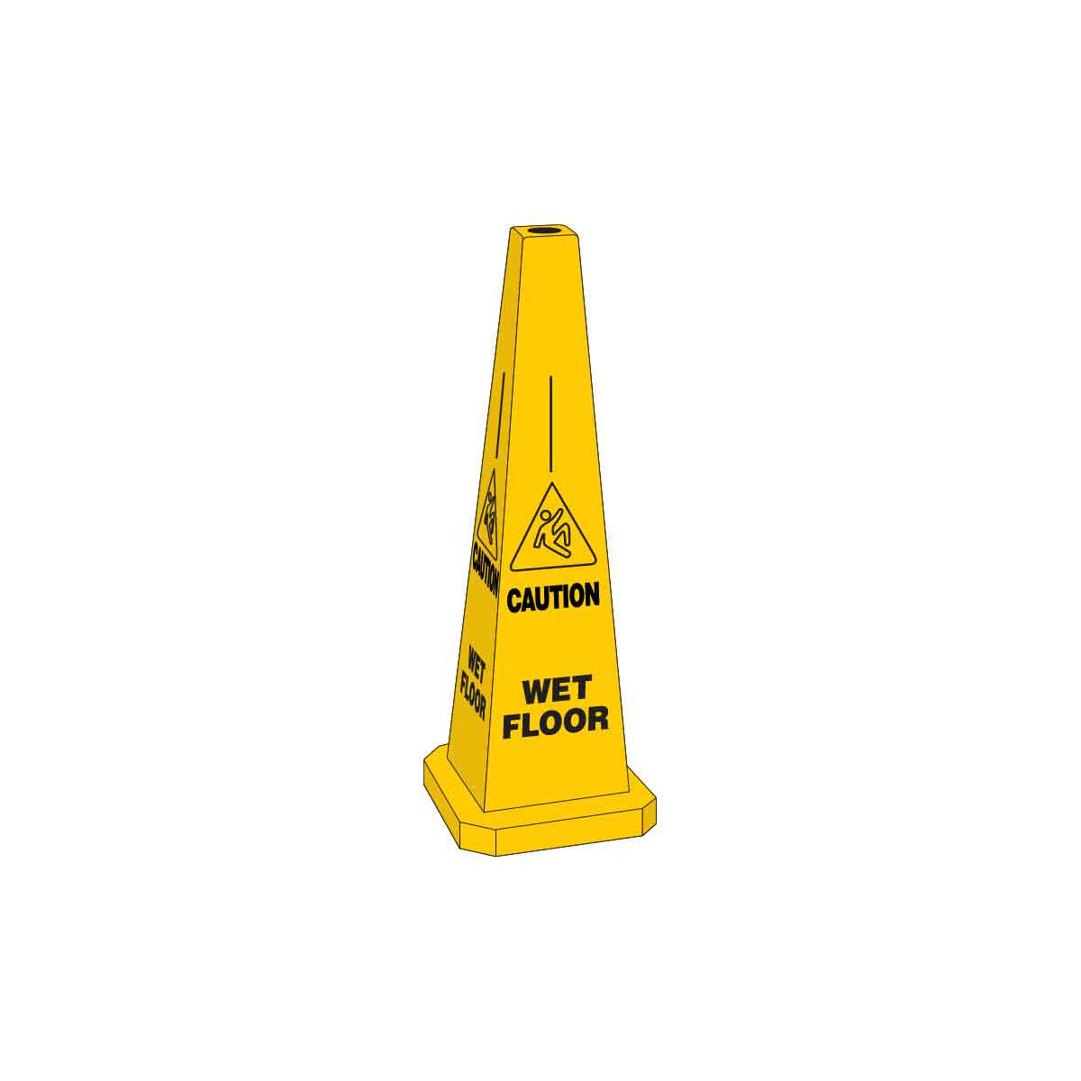 CONE-4SIDE-25H-YL/BK-WET FLOOR