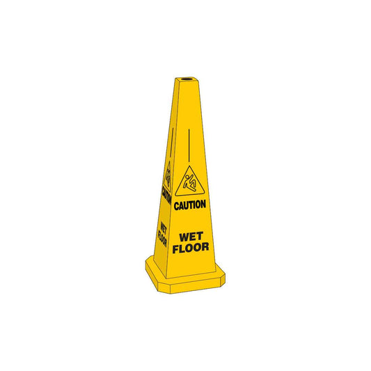 CONE-4SIDE-25H-YL/BK-WET FLOOR
