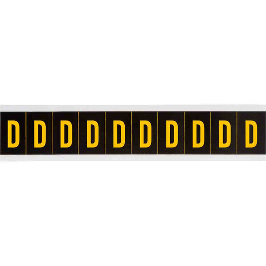 1 in Vinyl N&L Yellow on Black D 10/PK