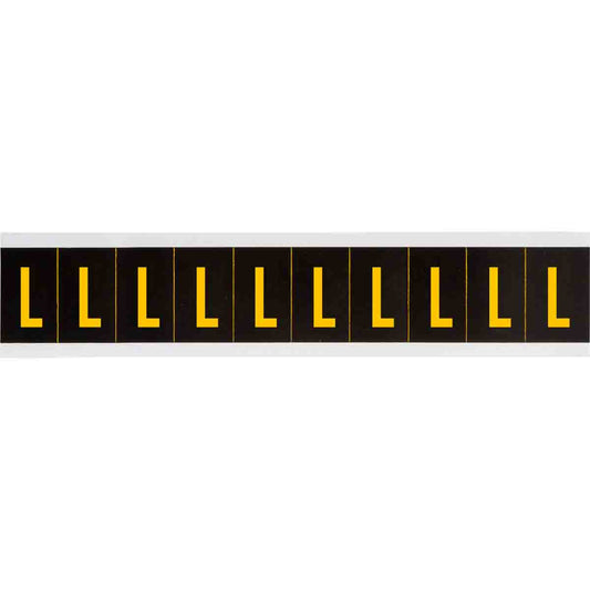 1 in Vinyl N&L Yellow on Black L 10/PK