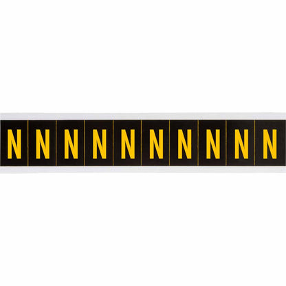1 in Vinyl N&L Yellow on Black N 10/PK