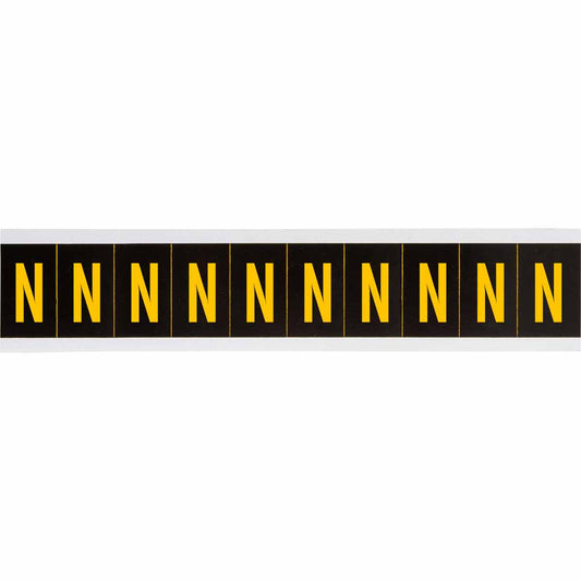 1 in Vinyl N&L Yellow on Black N 10/PK