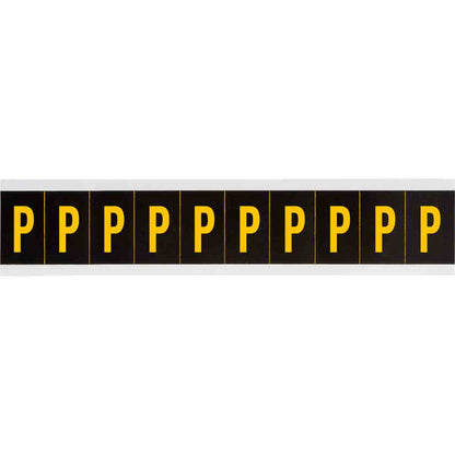 2 in Vinyl N&L Yellow on Black P 10/PK