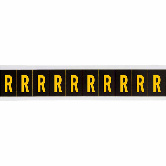 1 in Vinyl N&L Yellow on Black R 10/PK