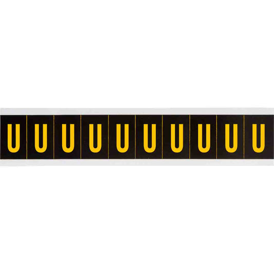 1 in Vinyl N&L Yellow on Black U 10/PK