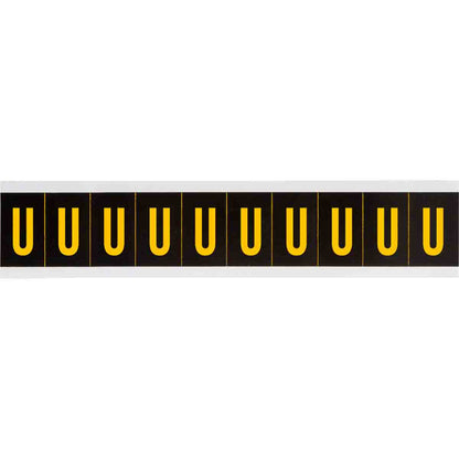 2 in Vinyl N&L Yellow on Black U 10/PK