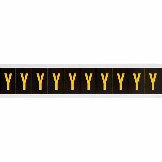 1 in Vinyl N&L Yellow on Black Y 10/PK