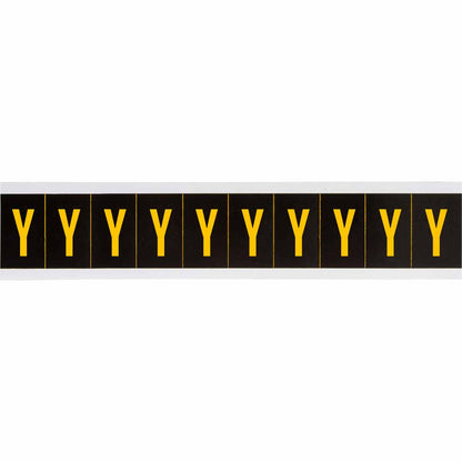2 in Vinyl N&L Yellow on Black Y 10/PK