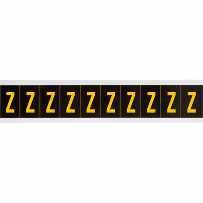 2 in Vinyl N&L Yellow on Black Z 10/PK
