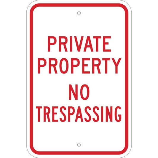 18X12 RED/WHT TRAFFIC PROPERTY HIP