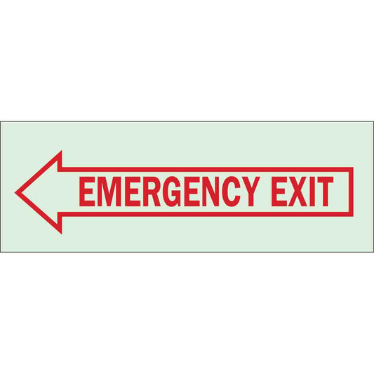 B347 5X14 RED/GLOW EMERGENCY EXIT