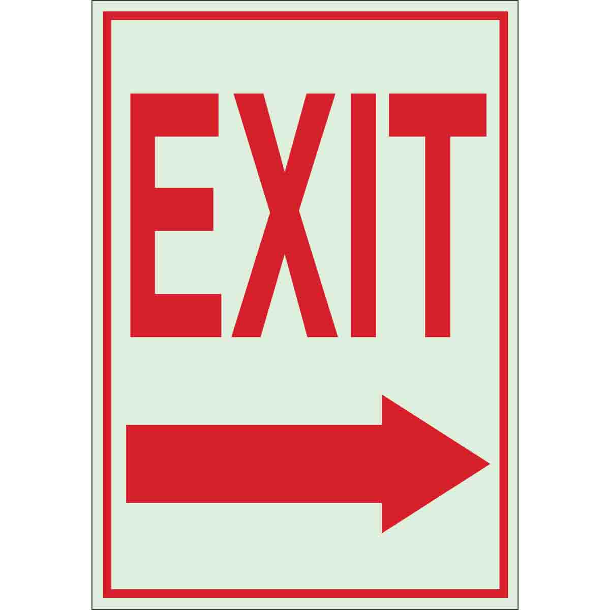 B324 10X7 RED/WHT EXIT W/RIGHT ARROW