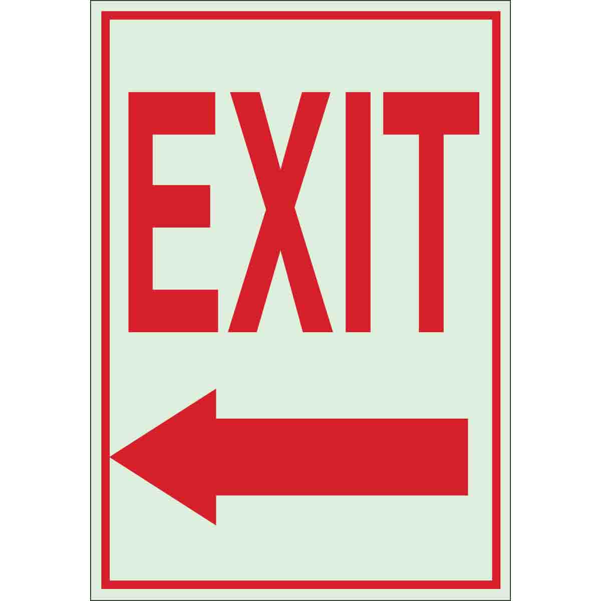 B324 14X10 RED/WHT EXIT W/LEFT ARROW