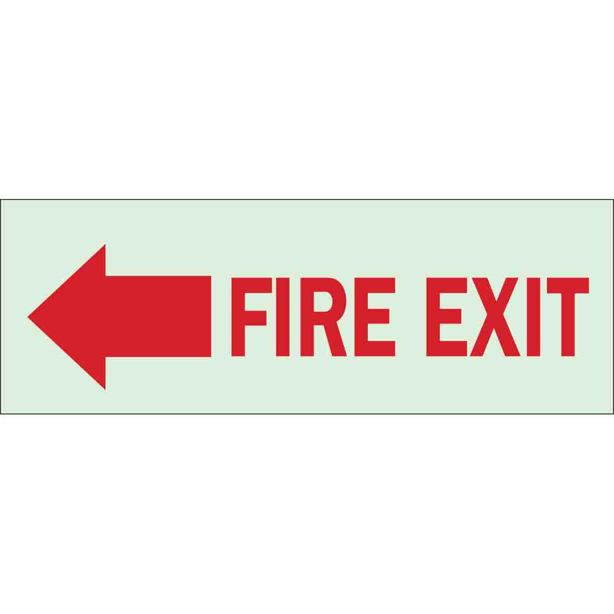 B347 5X14 RED/GLOW FIRE EXIT W/L ARROW