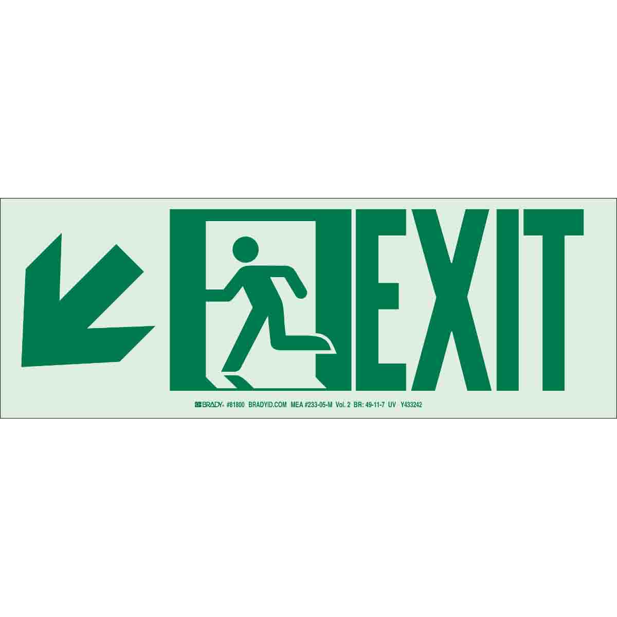 B552 5X14 EXIT+MAN+DWN LEFT 10/PK UL1994