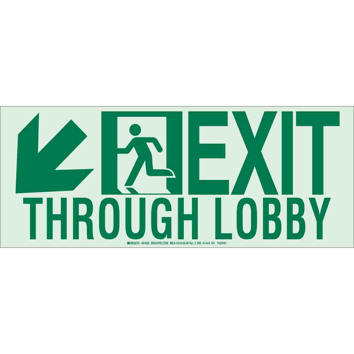 NYC 7X18 EXIT LOBBY+DWN-LFT 10/PK UL1994